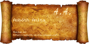 Asbóth Anita névjegykártya