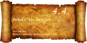 Asbóth Anita névjegykártya