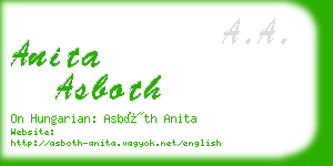 anita asboth business card